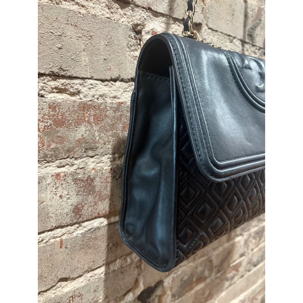 Tory Burch Fleming Convertible Shoulder Bag Black Leather Medium - Picture 5 of 12